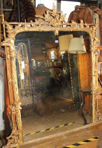 Large Victorian giltwood and gesso overmantel mirror